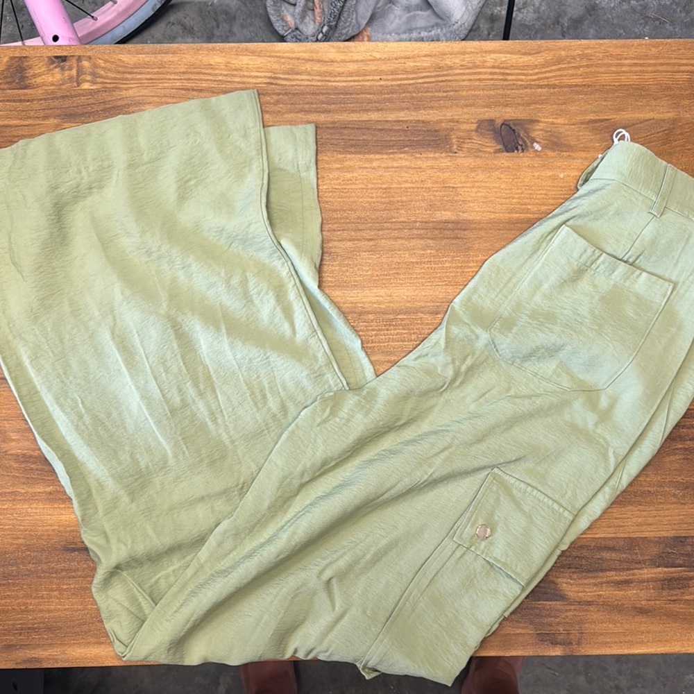 RAMY BROOK EMIL PANT SIZE 2 NWT Olive Green Wide-Leg Cargo Pants LOOK! - Picture 3 of 8
